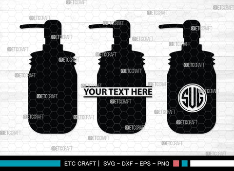 Mason Jars Monogram, Mason Jars Silhouette, Mason Jars SVG, Bottle Svg, Jam Bottle Svg, Kitchen Svg, SB00172 SVG ETC Craft 