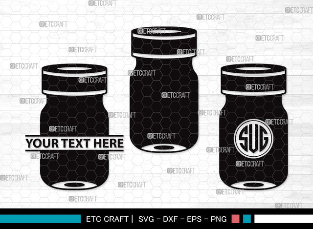 Mason Jars Monogram SVG | Bottle Svg | Jar Svg | Jam Bottle Svg | Mason Jars Svg | Mason Jar Clipart SVG ETC Craft 