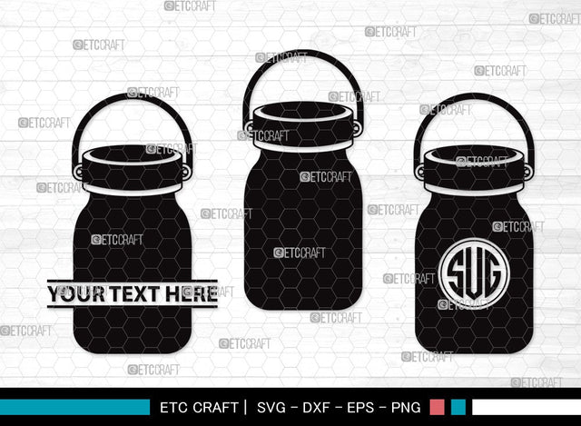 Mason Jars Monogram SVG | Bottle Svg | Jar Svg | Jam Bottle Svg | Mason Jars Svg | Mason Jar Clipart SVG ETC Craft 