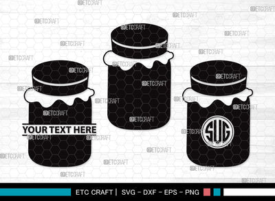 Mason Jars Monogram SVG | Bottle Svg | Jar Svg | Jam Bottle Svg | Mason Jars Svg | Mason Jar Clipart SVG ETC Craft 