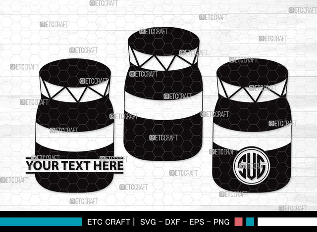 Mason Jars Monogram SVG | Bottle Svg | Jar Svg | Jam Bottle Svg | Mason Jars Svg | Mason Jar Clipart SVG ETC Craft 