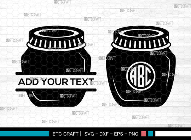 Mason Jars Monogram SVG, Mason Jars SVG, Glass Jar Svg, Split Monogram Svg, Ball Jar Svg, Canning Jar Svg, Mason Jars SVG ETC Craft 
