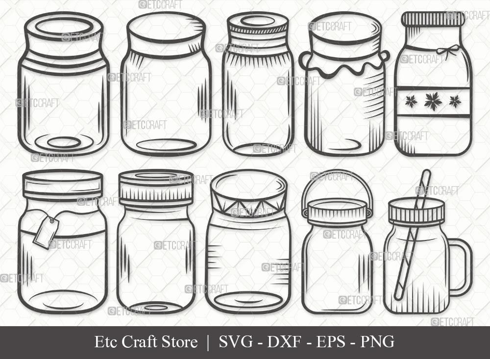 Mason Jar svg - mason jar cut file - mason jar Cricut cut file - mason jar  Silhouette cut file - mason jar clip art - Jelly svg