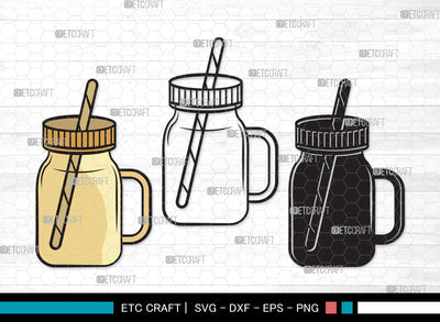Mason Jars SVG Cut File | Bottle Svg | Jar Svg | Jam Bottle Svg | Mason Jars Svg | Mason Jar Clipart SVG ETC Craft 