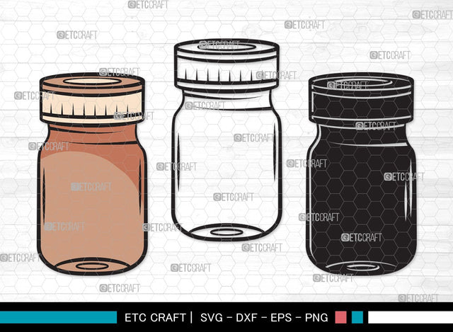 Mason Jars SVG Cut File | Bottle Svg | Jar Svg | Jam Bottle Svg | Mason Jars Svg | Mason Jar Clipart SVG ETC Craft 