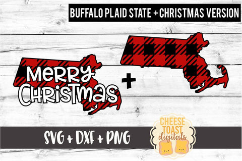 Massachusetts - Buffalo Plaid State - SVG PNG DXF Cut Files SVG Cheese Toast Digitals 