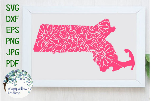 Massachusetts Mandala SVG Wispy Willow Designs 