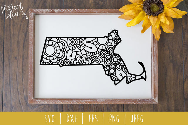 Massachusetts Mandala Zentangle SVG SavoringSurprises 