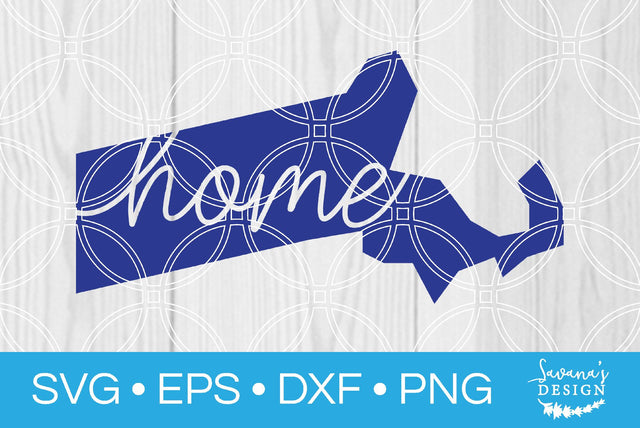 Massachusetts State with Home SVG SavanasDesign 