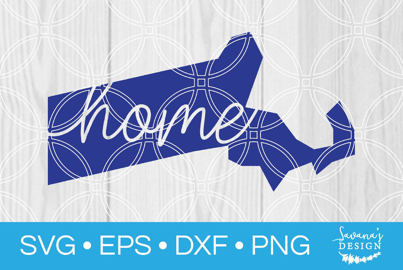 Massachusetts State with Home SVG SavanasDesign 