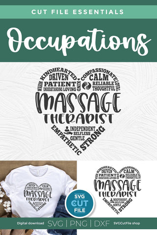 Massage Therapist svg, Masseuse svg, Certified Massage Practitioner svg, CMP svg, heart words svg, licensed, Cricut, Silhouette, svg dxf png SVG SVG Cut File 