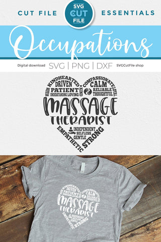 Massage Therapist svg, Masseuse svg, Certified Massage Practitioner svg, CMP svg, heart words svg, licensed, Cricut, Silhouette, svg dxf png SVG SVG Cut File 