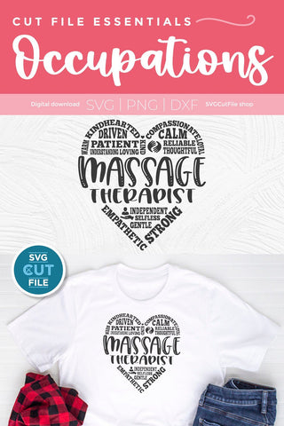 Massage Therapist svg, Masseuse svg, Certified Massage Practitioner svg, CMP svg, heart words svg, licensed, Cricut, Silhouette, svg dxf png SVG SVG Cut File 