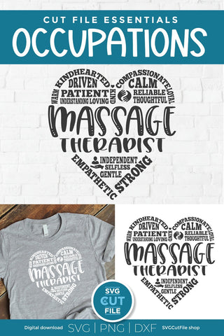 Massage Therapist svg, Masseuse svg, Certified Massage Practitioner svg, CMP svg, heart words svg, licensed, Cricut, Silhouette, svg dxf png SVG SVG Cut File 