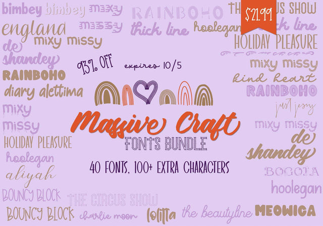 Massive Craft Fonts Bundle Bundle So Fontsy Design Shop 