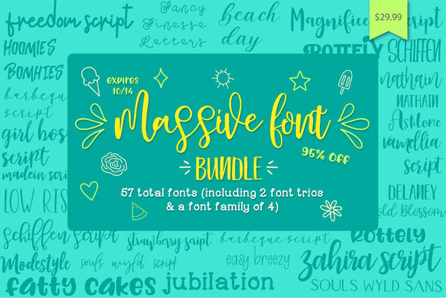 Massive Fonts Bundle Bundle So Fontsy Design Shop 