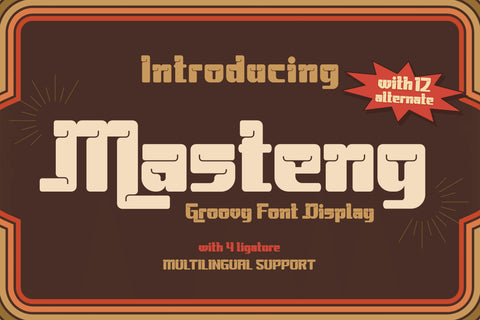 Masteng | Groovy Retro Font Font twinletter 