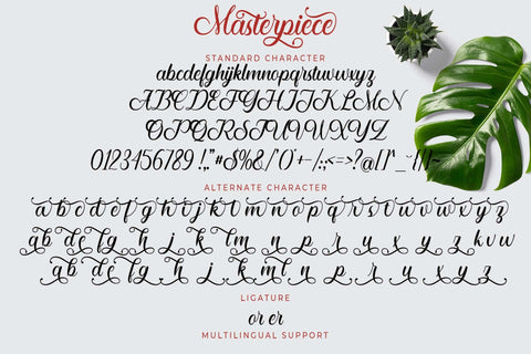 Masterpiece Font love script 