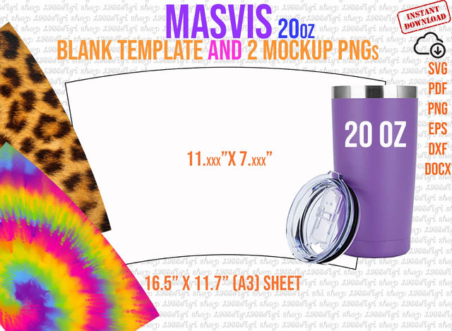 MASVIS 20oz Tumbler Template Svg Dxf Eps Png Full Wrap for tumbler MASVIS 20oz Sublimation Template for MASVIS 20oz tumbler wrap template SVG 1966digi 