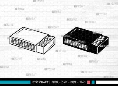 Match And Matchbox SVG, Wooden Matches Svg, Match Stick Svg, Matches Svg, Matchbox Icon Svg, Match And Matchbox SVG ETC Craft 