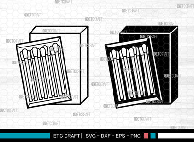Match And Matchbox SVG, Wooden Matches Svg, Match Stick Svg, Matches Svg, Matchbox Icon Svg, Match And Matchbox SVG ETC Craft 