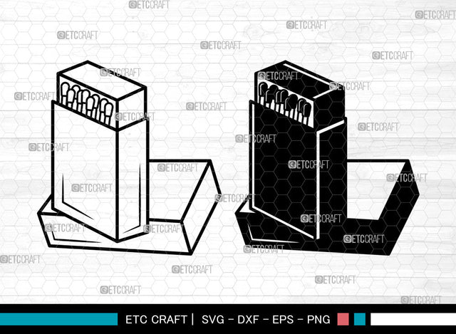 Match And Matchbox SVG, Wooden Matches Svg, Match Stick Svg, Matches Svg, Matchbox Icon Svg, Match And Matchbox SVG ETC Craft 