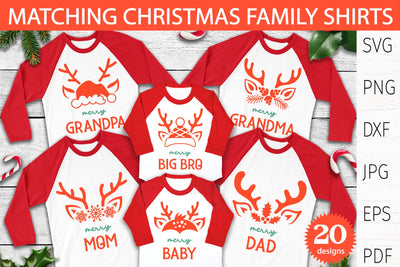 Matching Christmas family shirts svg bundle with reindeer SVG Digital Rainbow Shop 