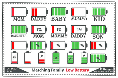 Matching Family Low Battery SVG shah alam 