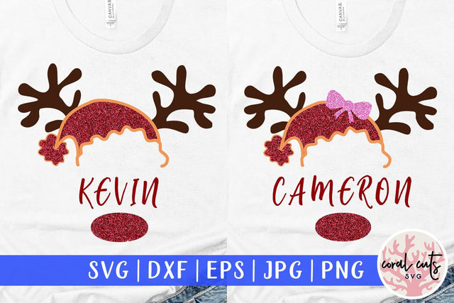 Matching Sibling Reindeer – Christmas SVG EPS DXF PNG Cutting Files SVG CoralCutsSVG 