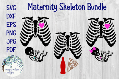 Maternity Skeleton Costume Bundle SVG Wispy Willow Designs 