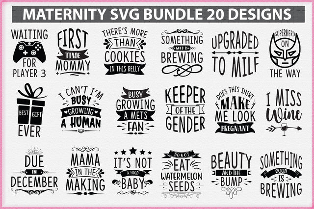 Maternity Svg Bundle 20 Designs SVG Creativeart88 
