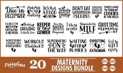Maternity SVG Designs Bundle SVG PatternFeed8 