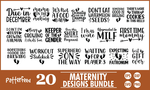 Maternity SVG Designs Bundle SVG PatternFeed8 