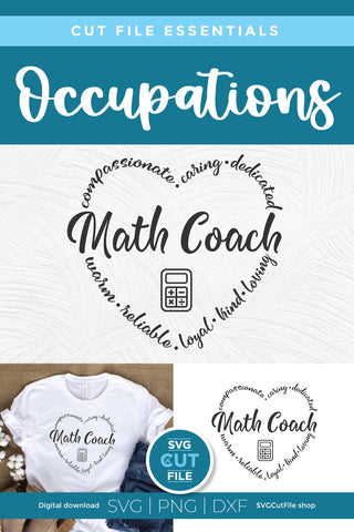 Math Coach svg for Cricut SVG SVG Cut File 