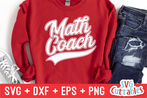 Math Coach svg - Math Teacher - Occupation - Swoosh - svg - dxf - eps - png - Cut File - Silhouette - Cricut - Digital Download SVG Svg Cuttables 