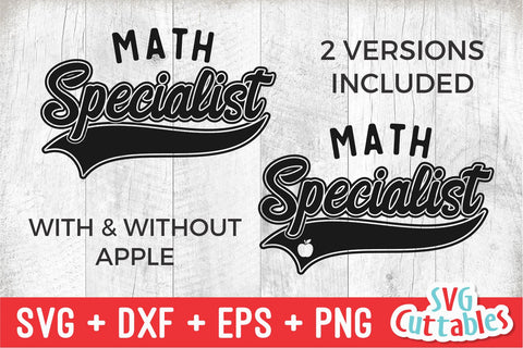 Math Specialist svg - Teacher Cut File - Occupation - Swoosh - svg - dxf - eps - png - Cut File - Silhouette - Cricut - Digital File SVG Svg Cuttables 