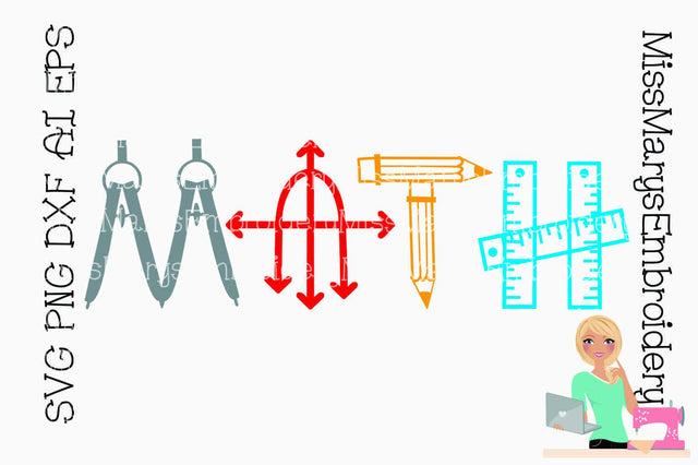 Math Symbol Title SVG MissMarysEmbroidery 
