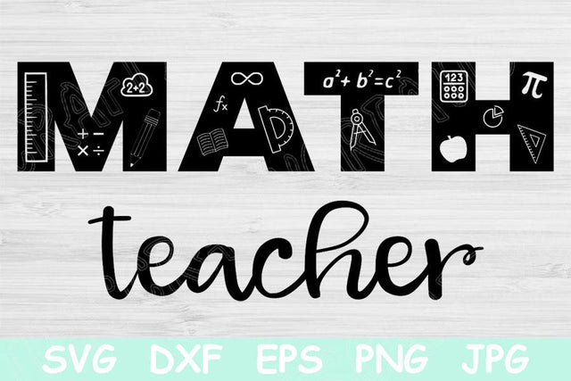 Math Teacher Svg Files for Cricut, Teacher Appreciation Svg, Back To School Svg, Cute Teacher Mug Svg Design, Math Teacher Shirt Cut File SVG TiffsCraftyCreations 