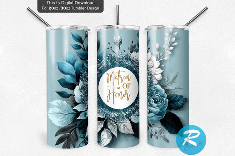 Matron of Honor Floral 20 oz / 30 oz Tumbler PNG Sublimation Regulrcrative 