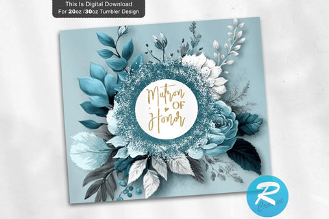 Matron of Honor Floral 20 oz / 30 oz Tumbler PNG Sublimation Regulrcrative 