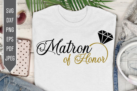 Matron of Honor Svg. Bridesmaid Svg. Bride Squad Svg. Bachelorette Svg. Wedding Party Svg. Bridal Party. Cricut, Silhouette, Dxf ,Eps, Png SVG Mint And Beer Creations 