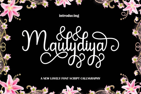 Maulydiya Script Font mahyud creatif 
