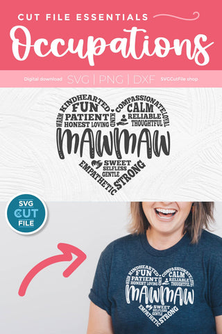 Mawmaw svg for mothers day svg, Mama heart svg SVG SVG Cut File 