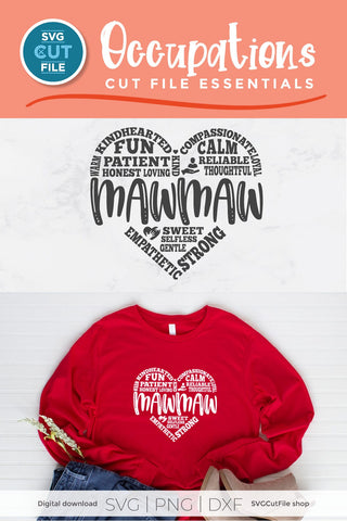 Mawmaw svg for mothers day svg, Mama heart svg SVG SVG Cut File 