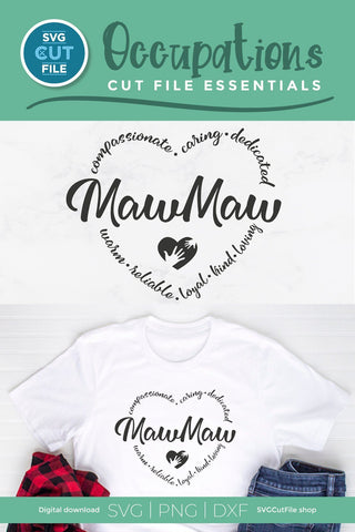 Mawmaw svg, Mama svg, mothers day svg, Mama heart svg SVG SVG Cut File 