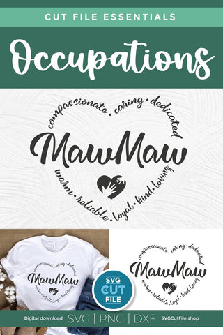 Mawmaw svg, Mama svg, mothers day svg, Mama heart svg SVG SVG Cut File 