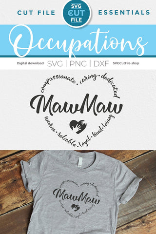 Mawmaw svg, Mama svg, mothers day svg, Mama heart svg SVG SVG Cut File 