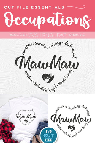 Mawmaw svg, Mama svg, mothers day svg, Mama heart svg SVG SVG Cut File 