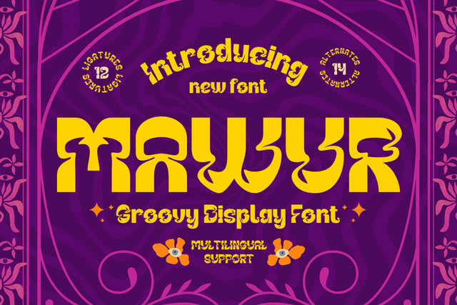 MAWUR | Groovy Retro Font Font twinletter 
