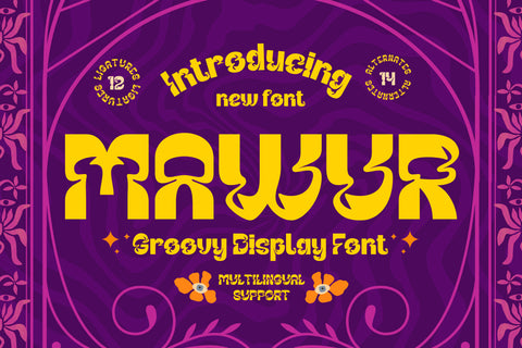 MAWUR | Groovy Retro Font Font twinletter 